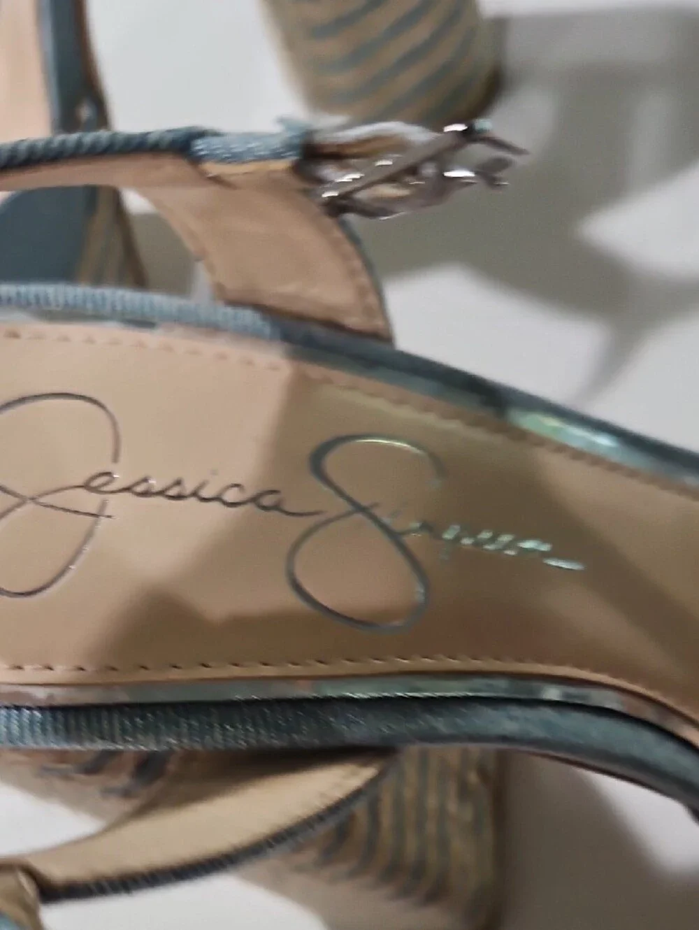 Jessica Simpson Denim Blue  Platform Sandals Size 9.5 Nwot